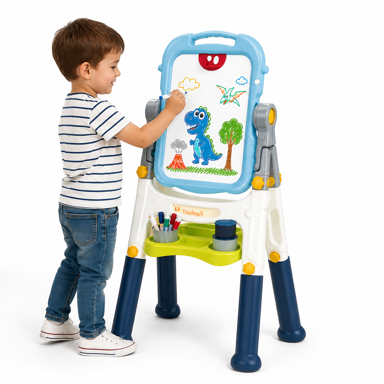 Magnetic Double Sided Easel with 360 Rotating Board