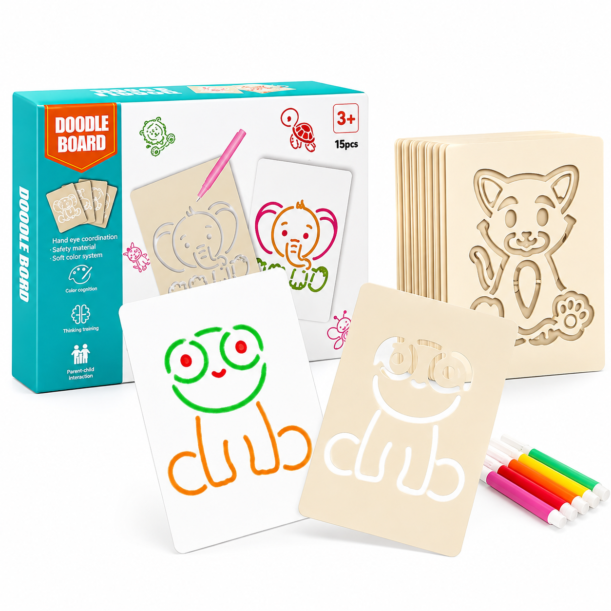 Doodle Board Stencil Set 15 Pieces