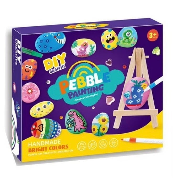 DIY Pebble Painting Kit with Mini Easel