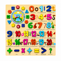 Wooden Numbers & Clock Learning Puzzle Board