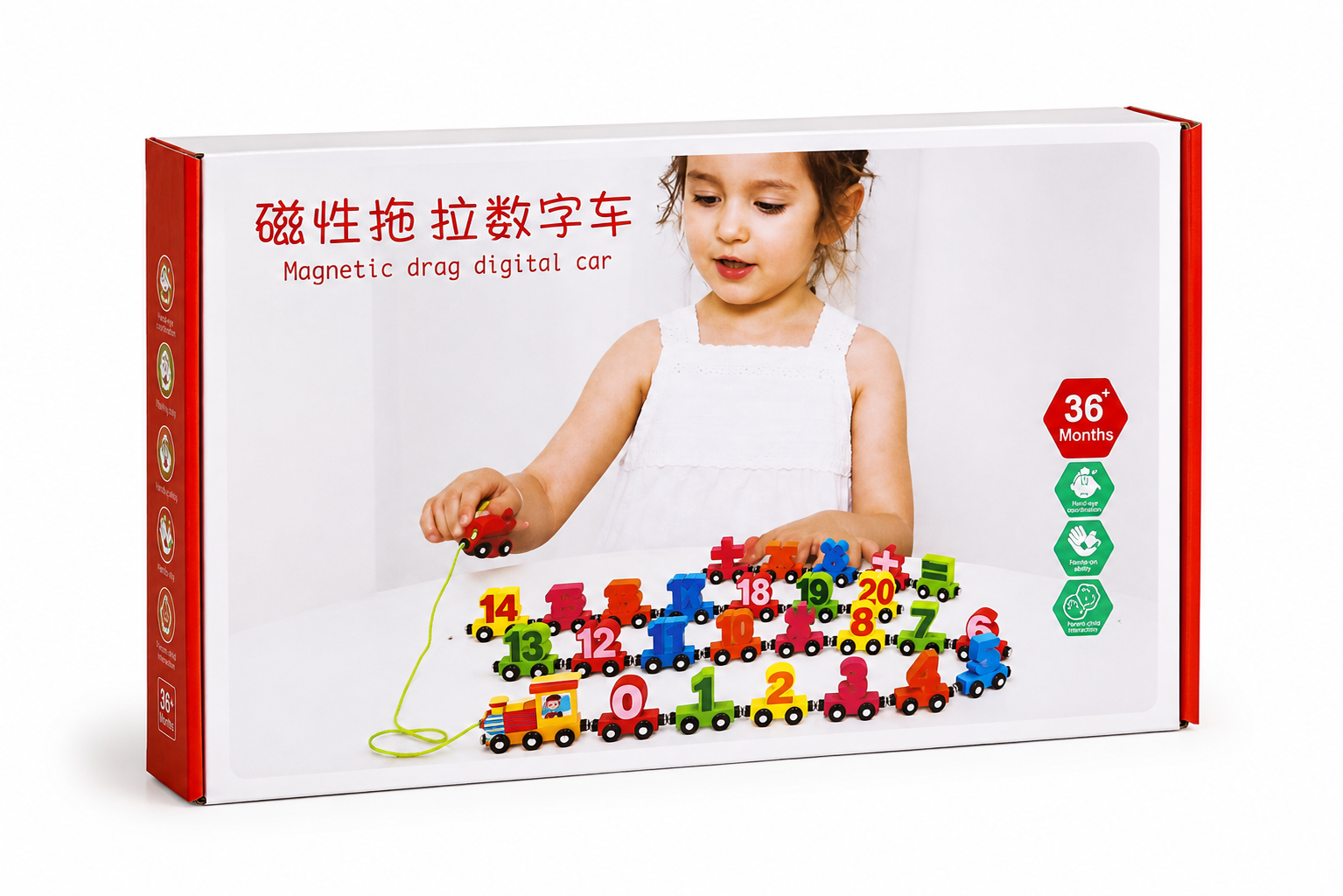 Magnetic Wooden Number Train 0 to 20