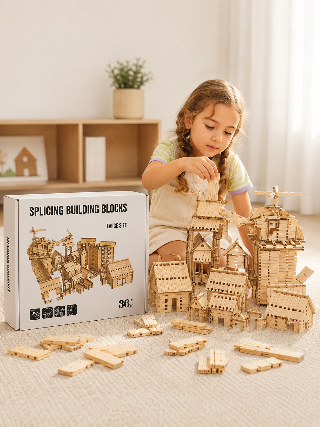 Wooden Splicing Building Blocks - Large Size Set