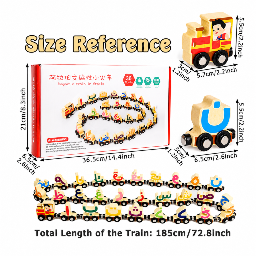 Arabic Alphabet Magnetic Wooden Train